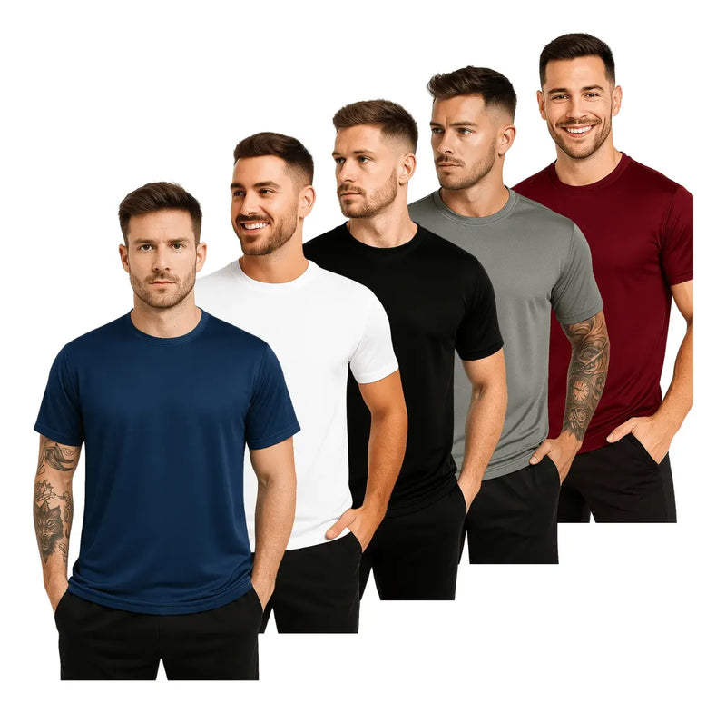 🔥 Kit 5 Camisa Masculina Dry Fit Malha Fria - Secagem Rápida e Conforto